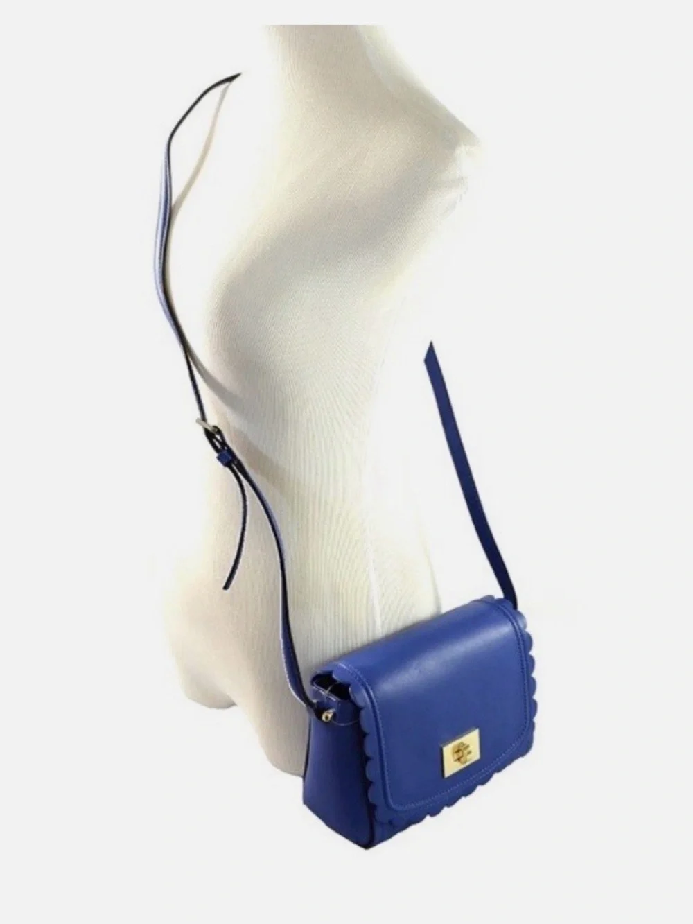 Kate Spade Scallop Royal Blue Smooth Leather Crossbody